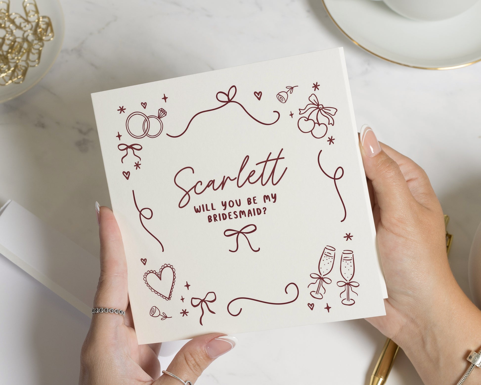 Will You Be My Bridesmaid Card, Bridesmaid Proposal Card, Personalised Bridesmaid Card, Wedding Party Card, Custom Bridal Party Card