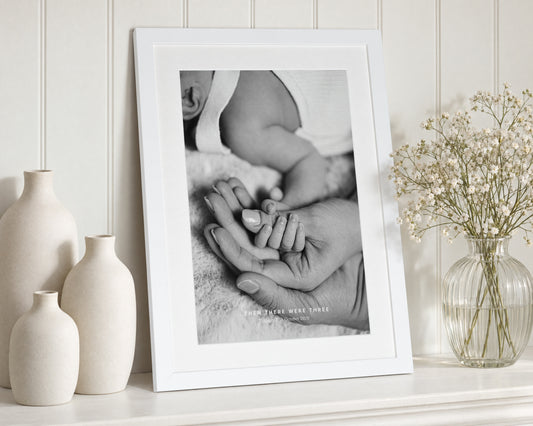 Personalised Photo Print From Your Photo, New Baby Gift, Then There Were Three Print, Custom Family Wall Art, Nursery Wall Art