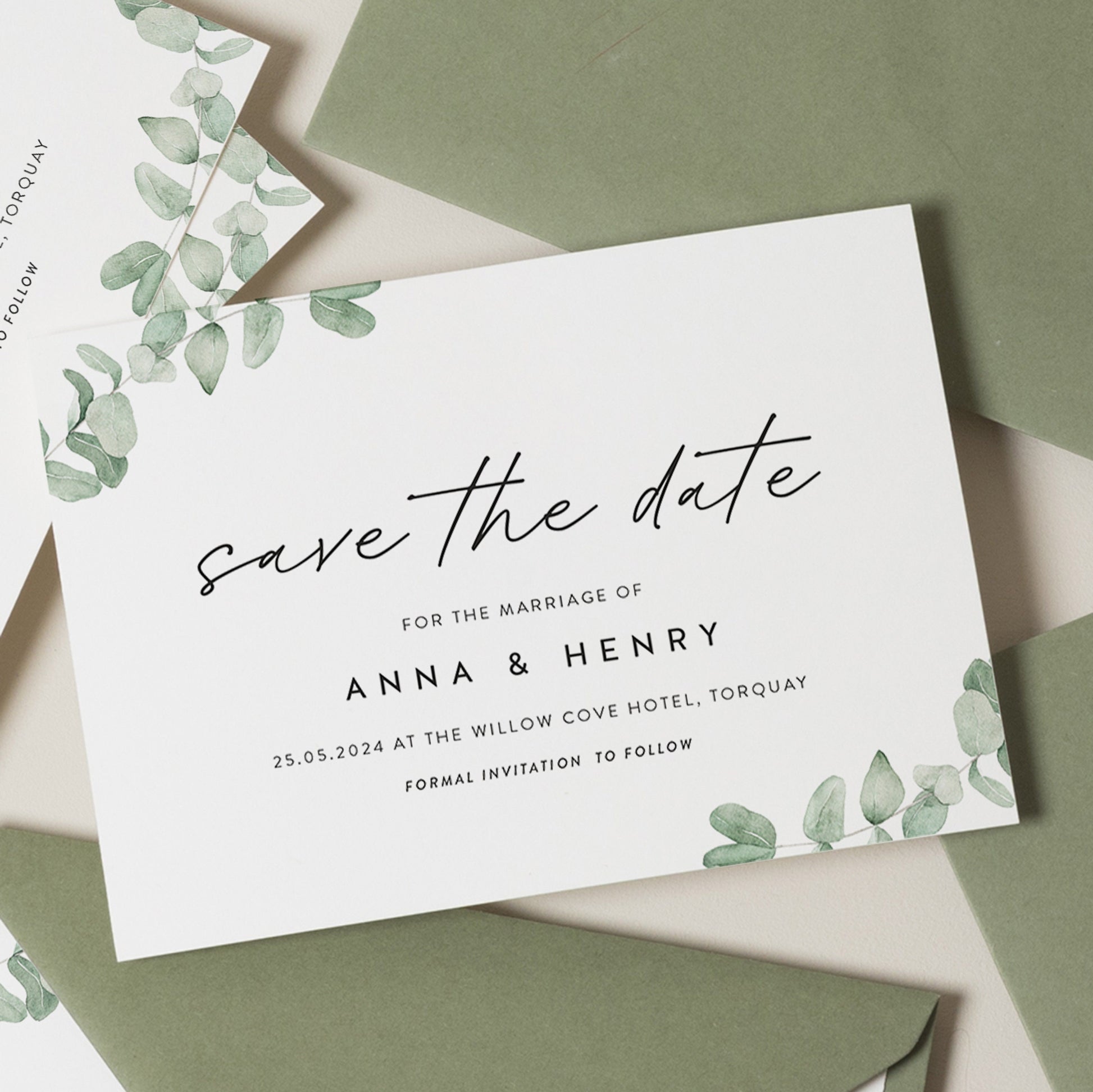 Save The Date Cards, Simple Save The Dates, Modern Save Our Date Wedding, Wedding Cards With Envelopes, Floral Save The Date Cards