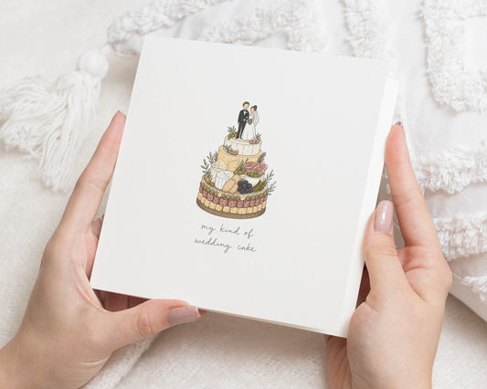 Wedding Card, Funny Wedding Card, Wedding Card for Couple, Bride and Groom Card, Congratulations Wedding Card, Cheese Wedding Cake Card