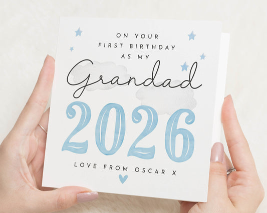First Birthday Card for Grandad, Birthday Card from Baby, Personalised Grandad Birthday Card, 2026 Grandad Card
