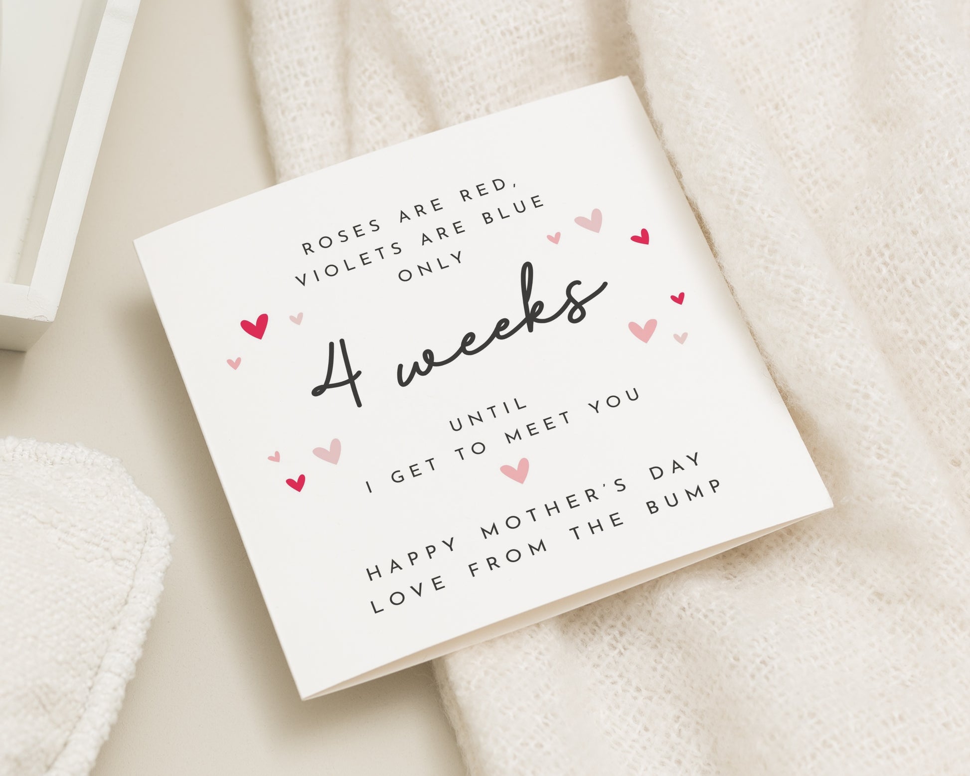 Mother's Day Card from the Bump, Mum to Be Mother's Day Card, Pregnancy Poem Card, Personalised Weeks Countdown Card