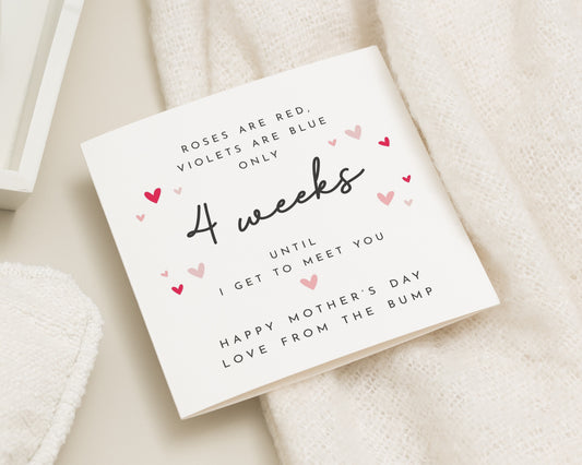 Mother's Day Card from the Bump, Mum to Be Mother's Day Card, Pregnancy Poem Card, Personalised Weeks Countdown Card