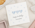2nd Birthday Card, Personalised Birthday Card for Boy, Second Birthday Card, 2 Year Old Birthday Card, Cute Blue Heart Birthday Card