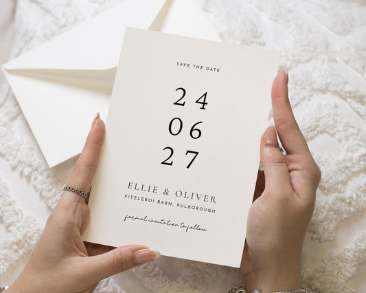 Personalised Save the Date Card, Wedding Save the Date Card, Minimal Save the Date, Simple Save the Date Card, Custom Wedding Card, Elegant