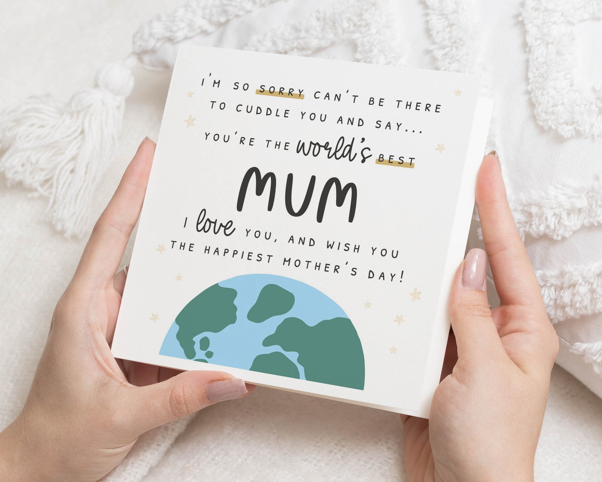 Mothers Day Card for Mum, Worlds Best Mum Card, Mothers Day Card from Daughter, Cute Mothers Day Card, Personalised Card for Mum
