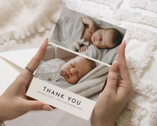Personalised Baby Thank You Cards, Photo Baby Thank You Card, Birth Announcement Card, Minimal Thank You Cards, Baby Thank You Card, A6