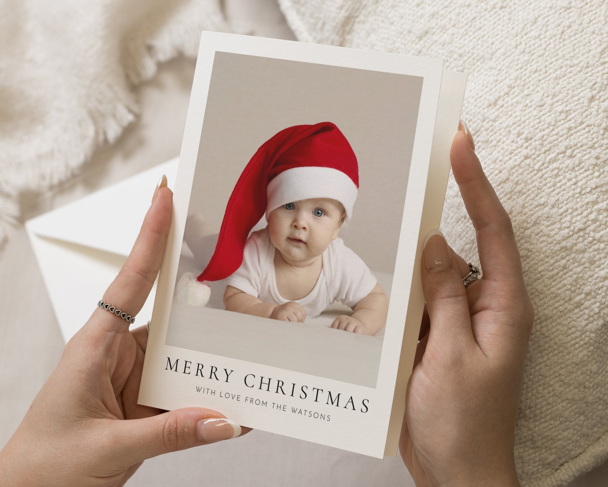 Personalised Photo Christmas Card, Baby Christmas Card, Pack of 10, 20, 50 or 100, Custom Family Card