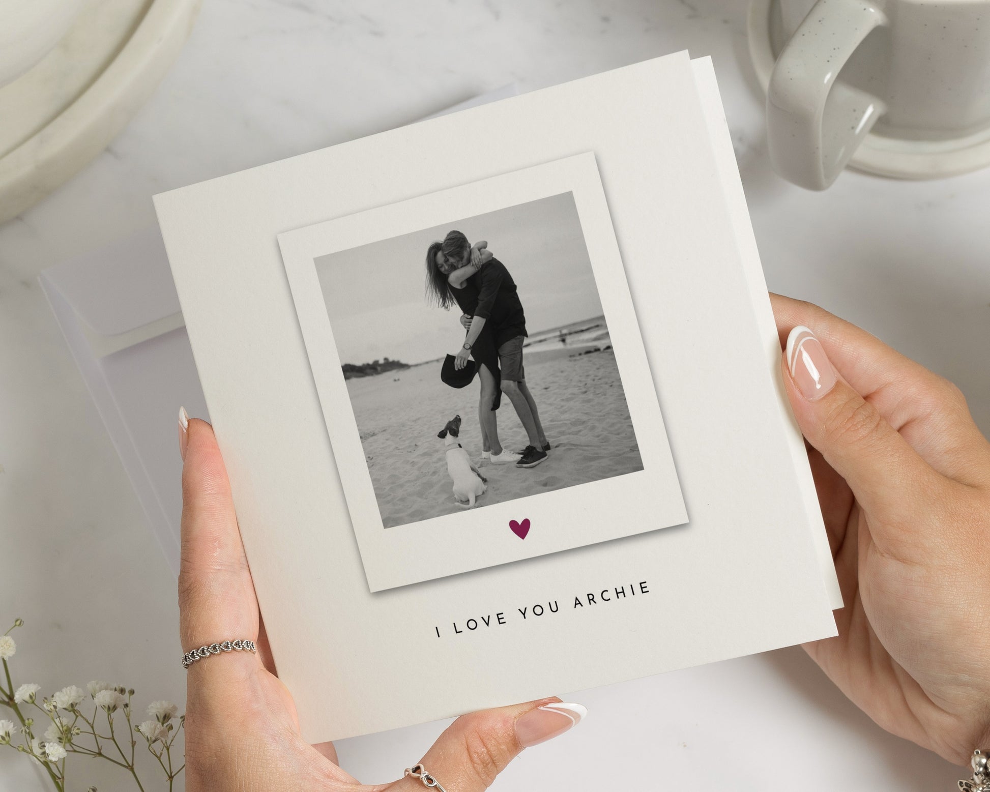 Personalised Photo Anniversary Card, Valentines Day Card for Him, I Love You Card, Photo Love Card for Boyfriend, Romantic Card