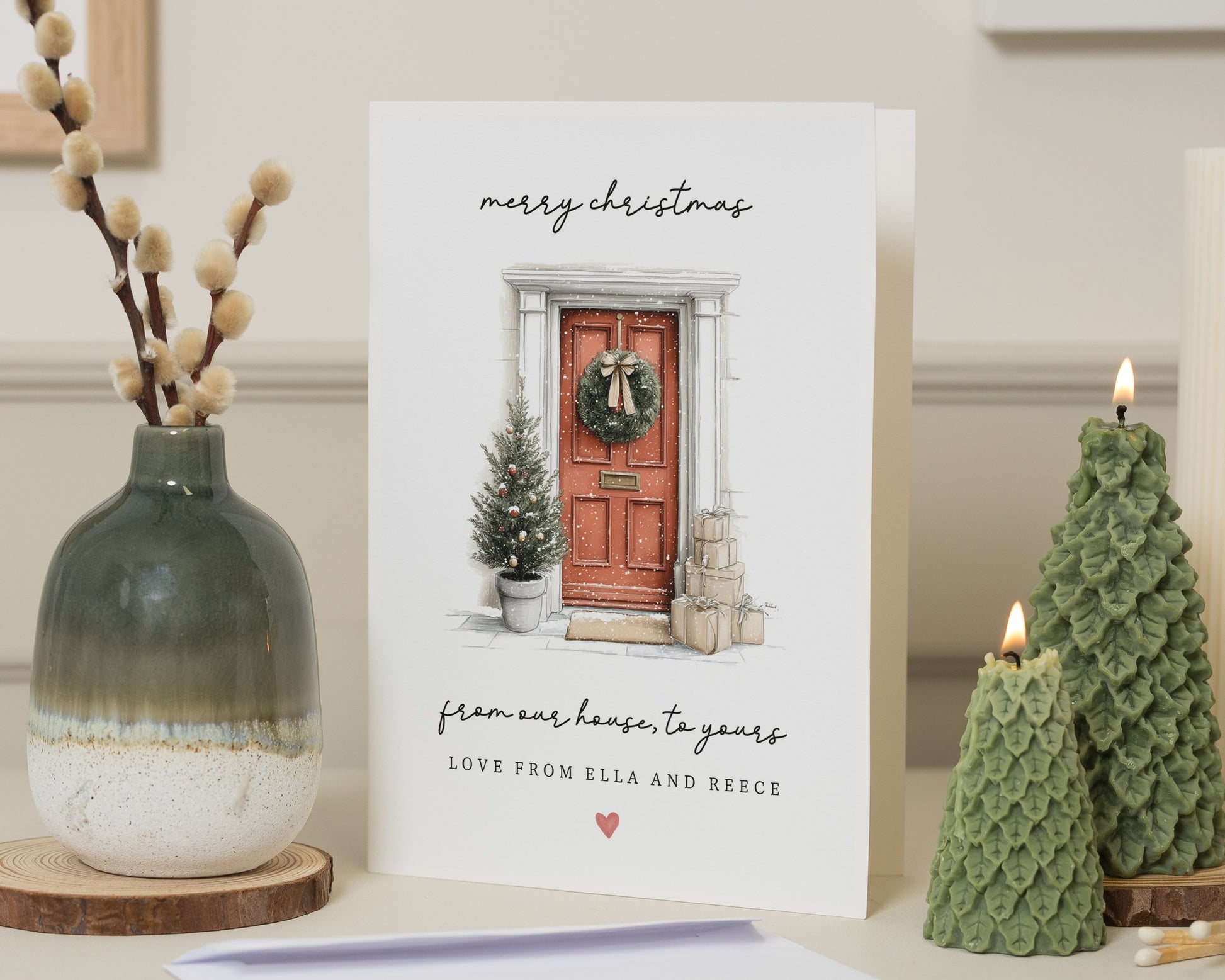Personalised Christmas Card, From Our House To Yours, Custom Christmas Card, Pack of Christmas Cards, Family Christmas Card, A6 or 5x7