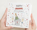 Personalised Anniversary Card, 25th Anniversary Card, Silver Wedding Anniversary Card, Anniversary Card for Couple, Champagne Card