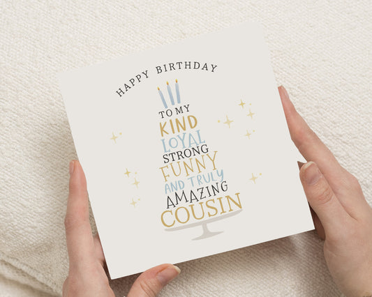 Birthday Card for Cousin, Cousin Birthday Card, Birthday Card for Her, Birthday Card for Him, Funny Birthday Card, Personalised Card