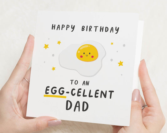 Birthday Card for Dad, Funny Birthday Card for Him, Egg Pun Birthday Card, Cute Birthday Card for Dad, Happy Birthday Dad Card