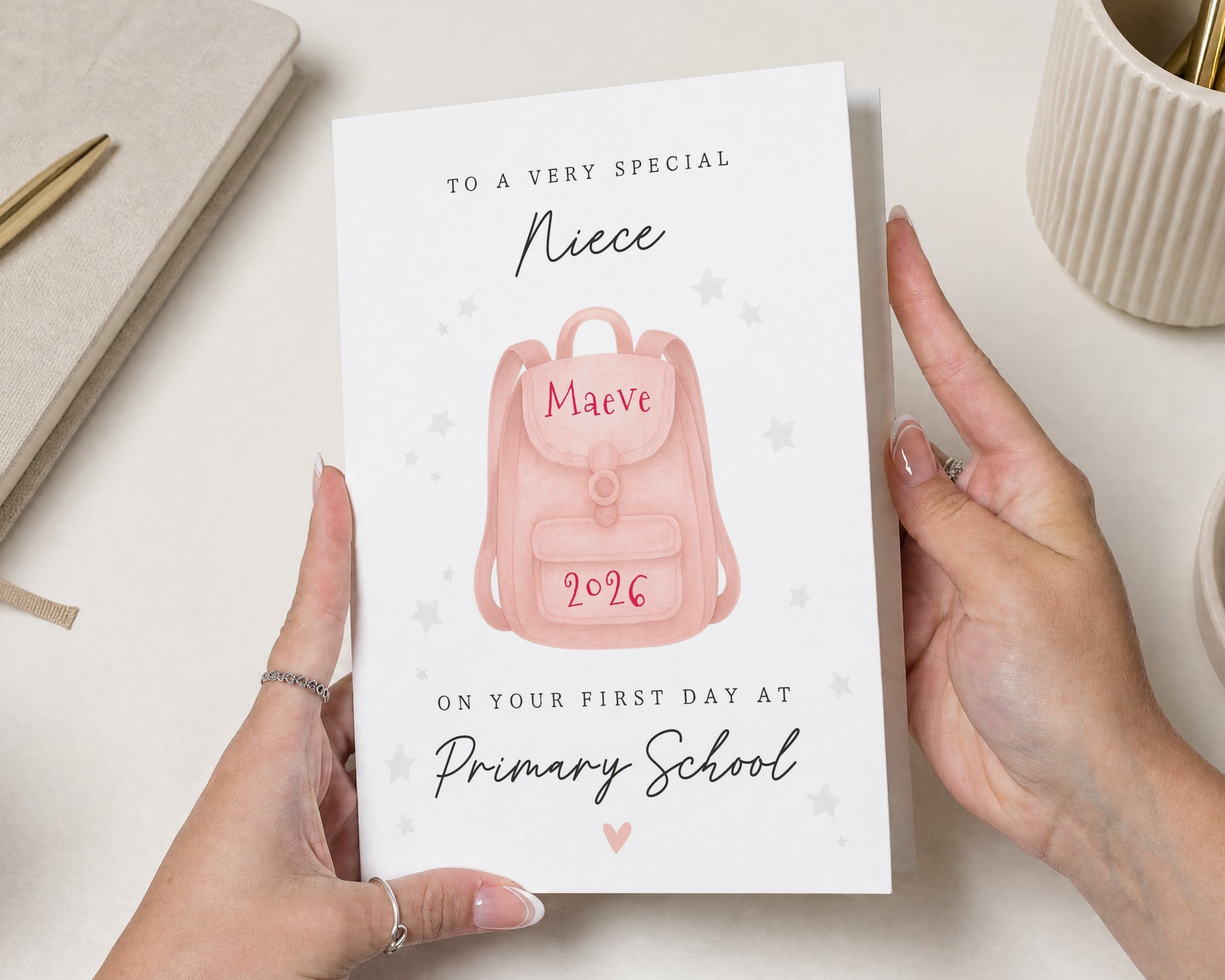 First Day at Primary School Card for Niece, Personalised School Card, Back to School Card, Good Luck Card for Girl, New School Card