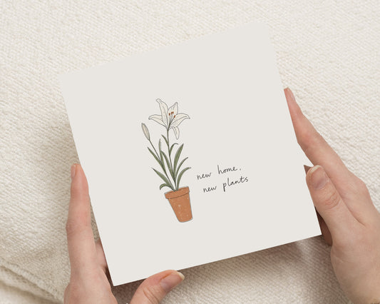 New Home Card, Housewarming Card, New House Card, Moving House Card, First Home Card, Plant Lover Card, Congratulations Card