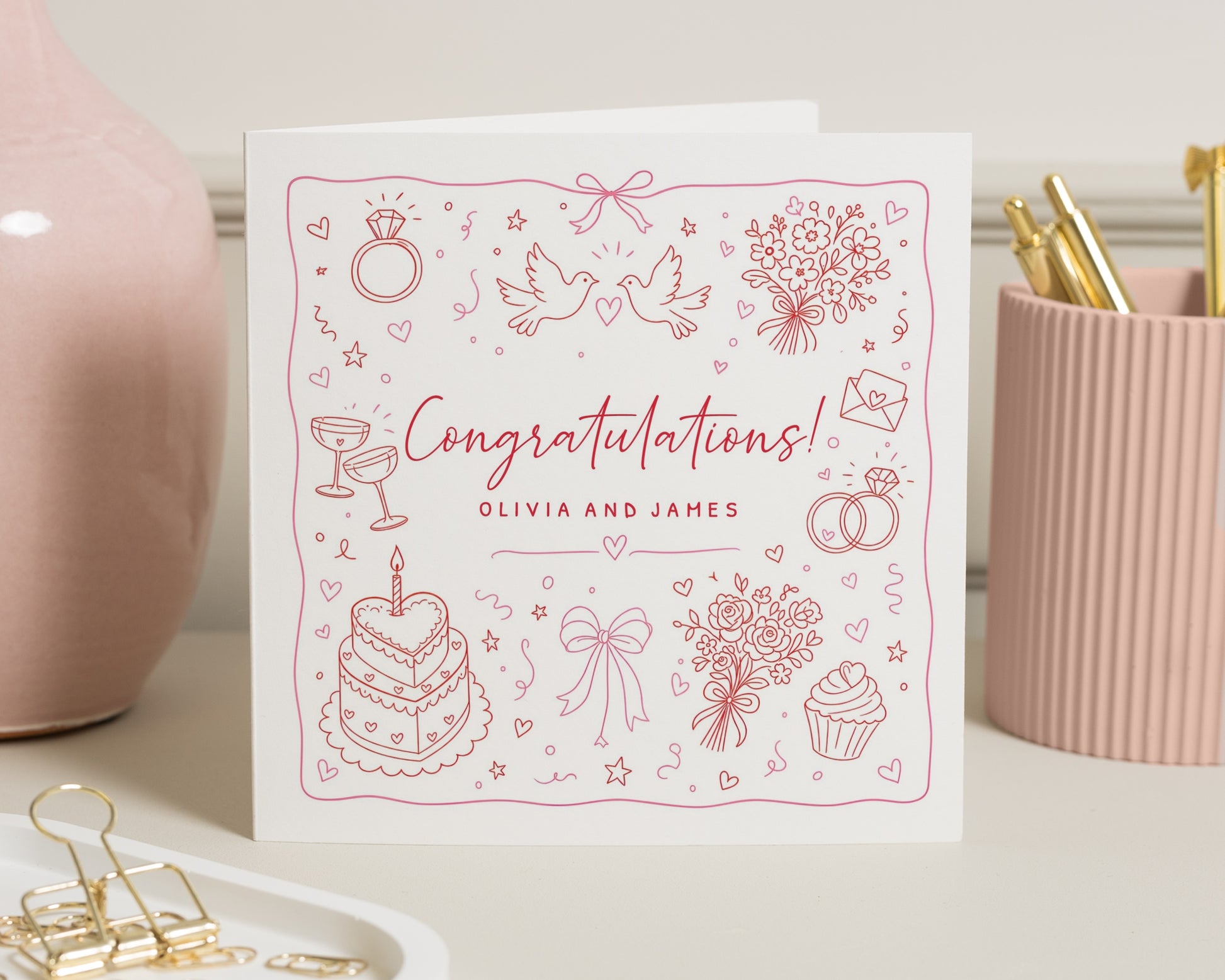 Personalised Wedding Card, Congratulations Wedding Card, Engagement Card for Couple, Custom Wedding Card, Wedding Day Card for Couple
