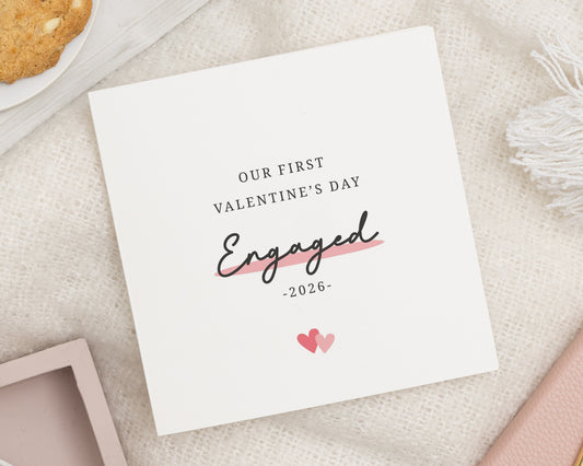 Engaged Valentines Day Card, First Valentines Day Card, Valentines Card for Fiancé, Personalised Engagement Card, Couples Valentines Card