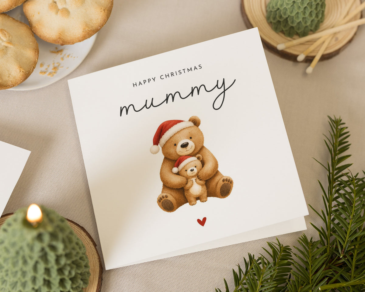 Christmas Card for Mum, Mummy Christmas Card, Cute Bear Christmas Card, Christmas Card from Baby, Xmas Card for Mummy, Mum Xmas Card