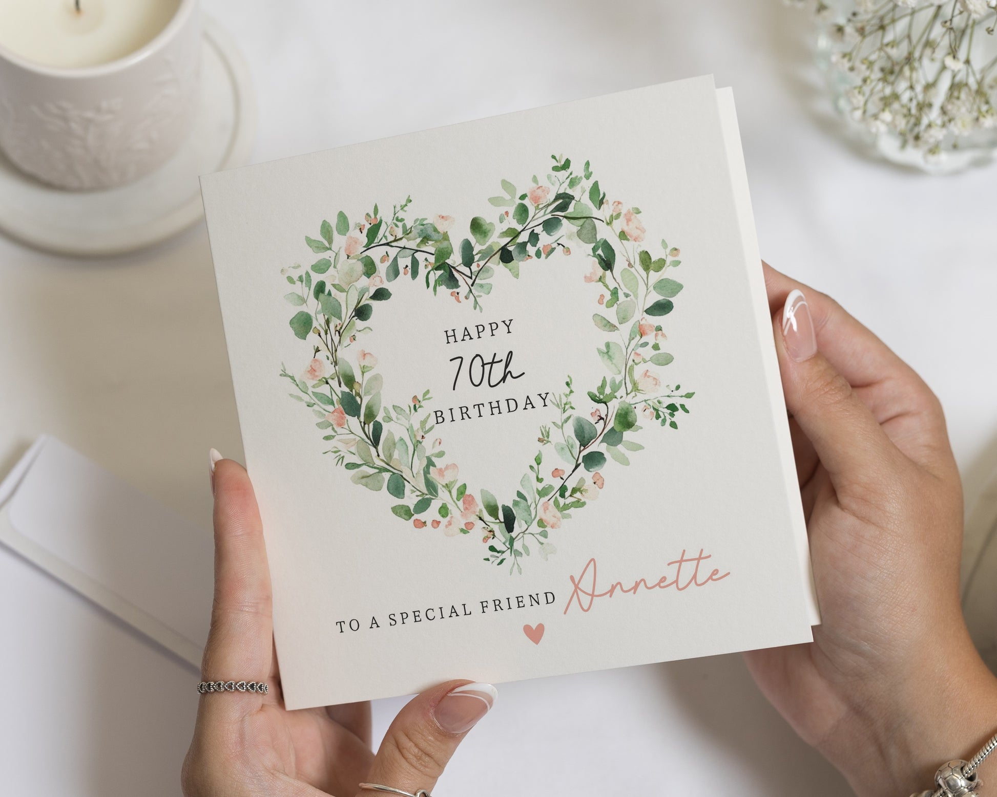 70th Birthday Card for Friend, Special Friend Birthday Card, Personalised 70th Birthday Card, Floral Birthday Card for Her