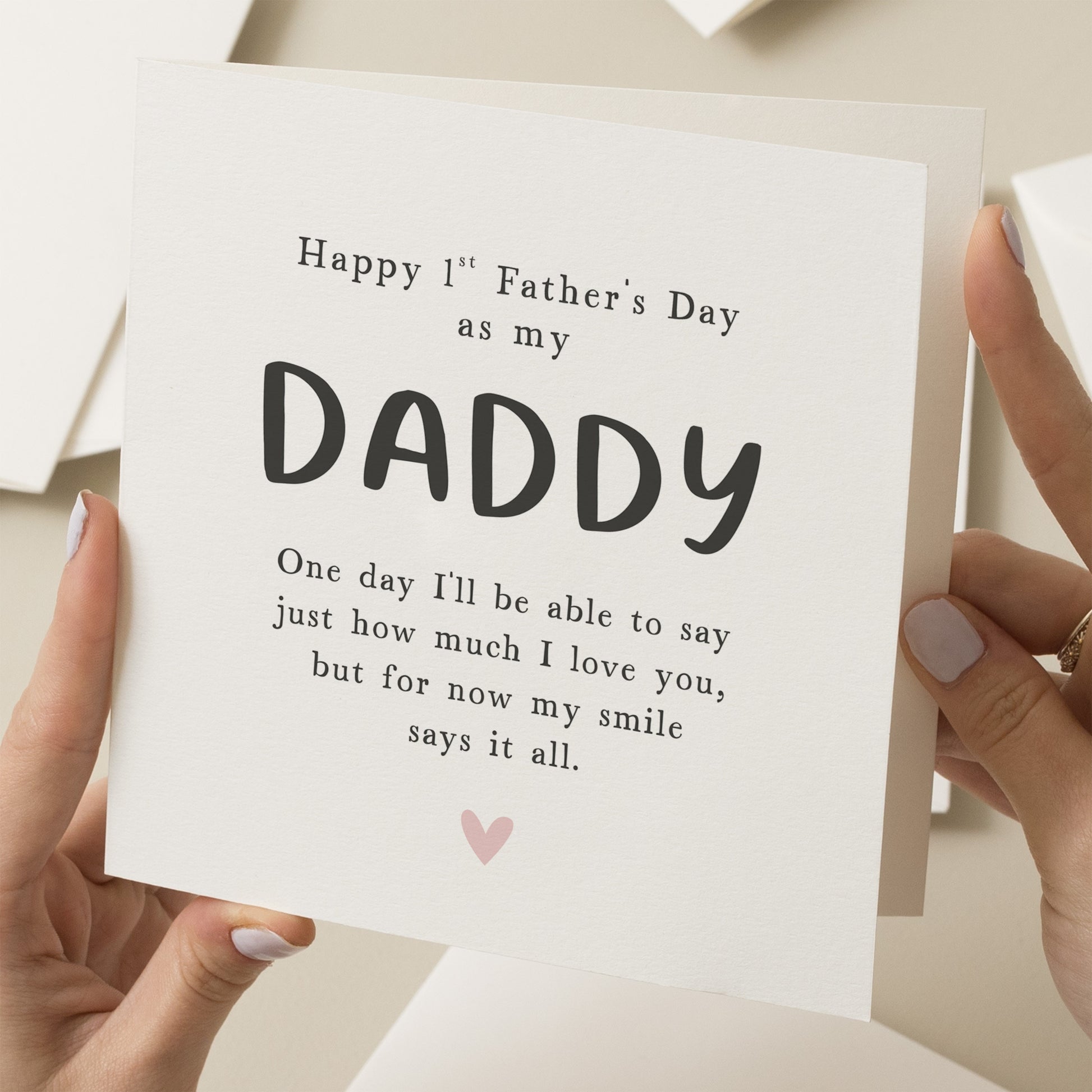 Cute 1st Father&#39;s Day As My Daddy Card, Personalised First Fathers Day 2024 Card, 2024 Baby First Fathers Day Card, First Fathers Day Gift