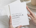 Minimalist Wedding Invitations, Black and White Wedding Invite, Elegant Typography Invitation Suite, Personalised Wedding Stationery