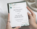 Sage Green Wedding Invitations, Botanical Greenery Wedding Invite, Elegant Eucalyptus Wedding Stationery, Personalised Invitation Suite