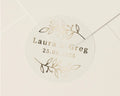 Personalised Wedding Sticker, Gold Foil Wedding Label, Custom Name Date Sticker, Envelope Seal, Wedding Favour Sticker