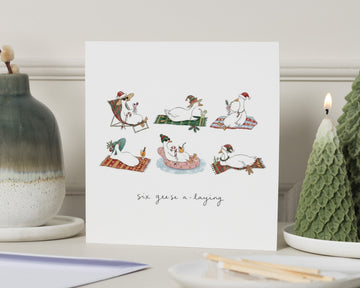 Christmas Card, Funny Christmas Card, Cute Christmas Cards, Goose Christmas Card, Geese Card, Twelve Days of Christmas Card