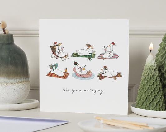 Christmas Card, Funny Christmas Card, Cute Christmas Cards, Goose Christmas Card, Geese Card, Twelve Days of Christmas Card