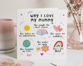 Why I Love My Mummy Birthday Card, Birthday Card for Mum, Cute Card for Her, Card from Daughter, Card from Son, Rainbow Card