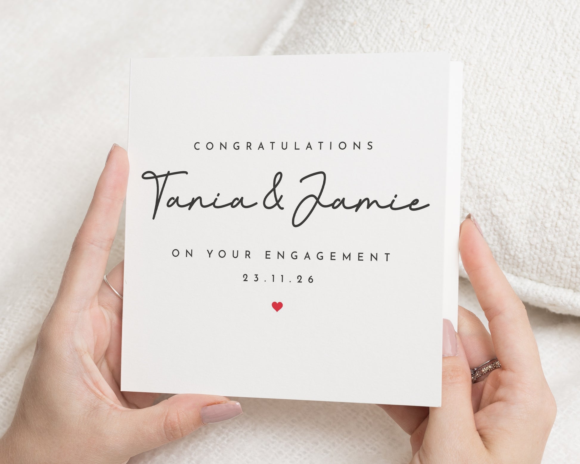 Engagement Card, Personalised Engagement Card, Engagement Card for Couple, Congratulations Card, Custom Names Engagement Card