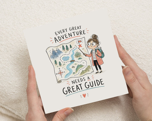Teacher Thank You Card, Thank You Card for Teacher, Teaching Assistant Card, Nursery Teacher Card, Mentor Card, Great Guide Card