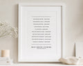 Personalised Best Friend Song Print, Custom Music Wall Art, Best Friend Gift, Friendship Gift, Birthday Gift, White Framed Print