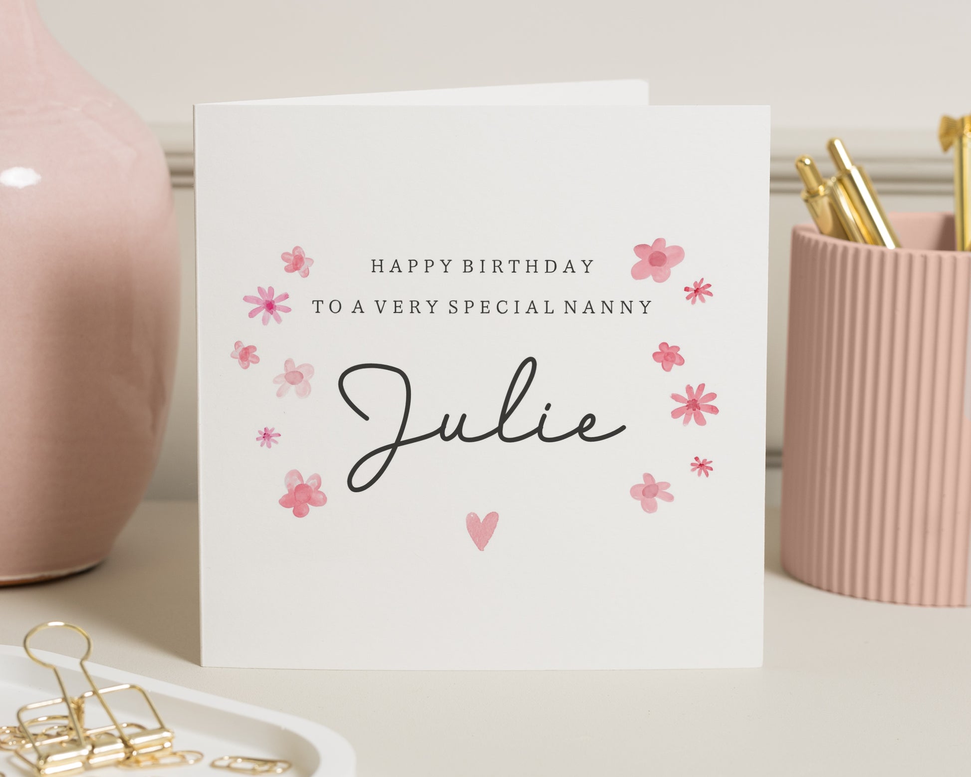 Birthday Card for Nanny, Personalised Nanny Birthday Card, Birthday Card for Her, Special Nanny Card, Floral Birthday Card