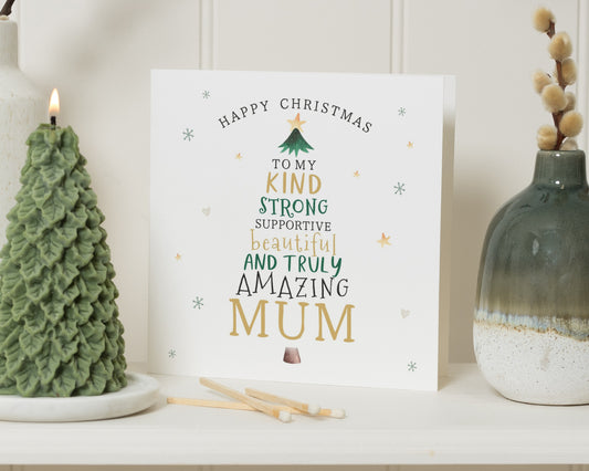 Christmas Card for Mum, Happy Christmas Mum Card, Mum Christmas Card, Christmas Card for Her, Personalised Christmas Card for Mum