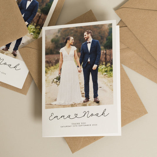 Wedding Thank You Cards, Thank You Wedding Pack, Simple Thank You Card, Wedding Thank You Cards With Photo, Thank You With Envelopes