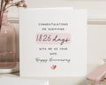 Anniversary Card for Wife, Funny Anniversary Card, Surviving Marriage Card, 5th Anniversary Card, Personalised Anniversary Card