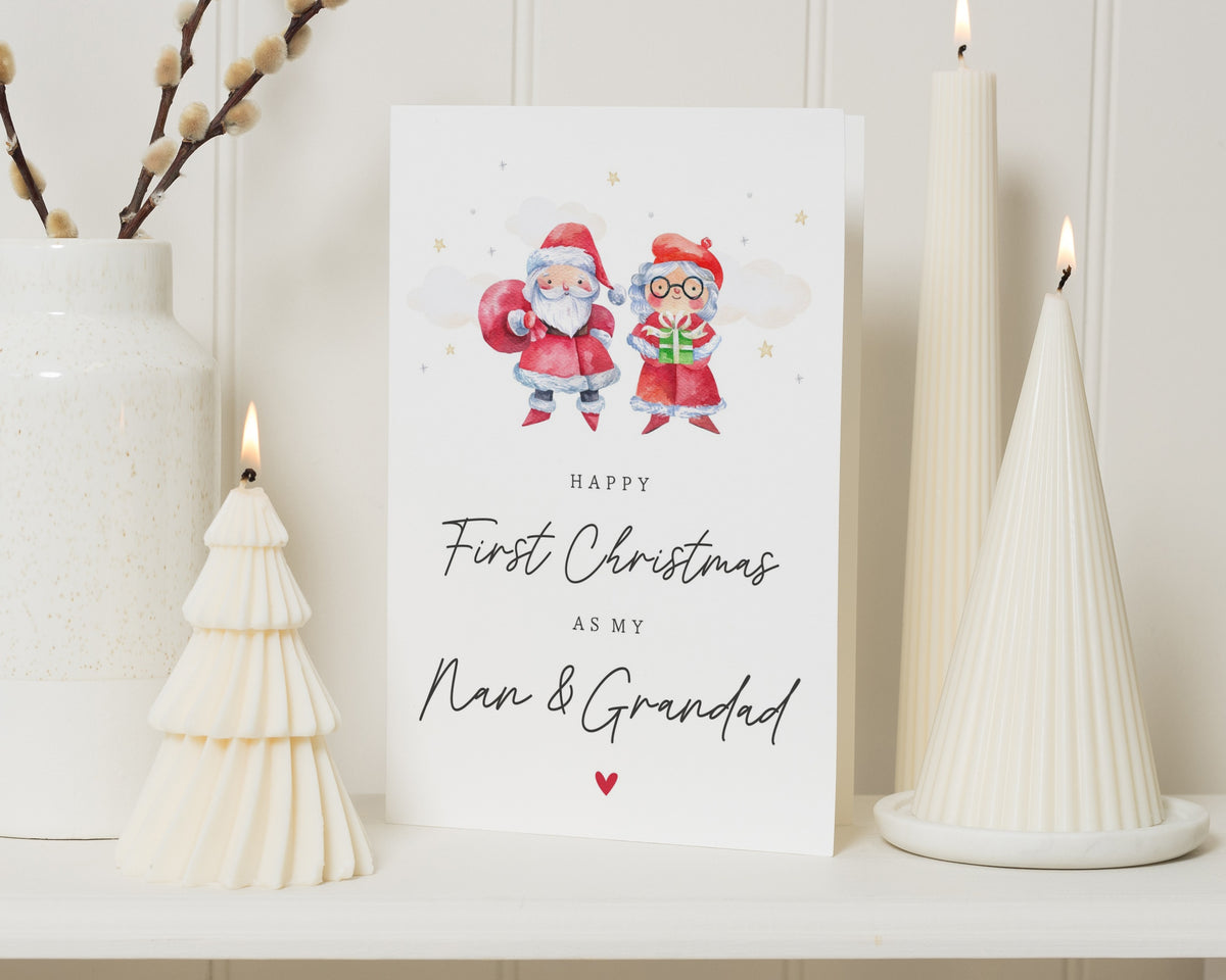 First Christmas Card, 1st Christmas Card for Nan and Grandad, Grandparents Christmas Card, Personalised Christmas Card from Baby