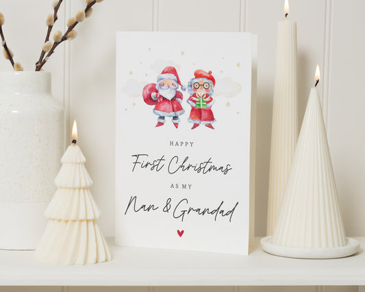 First Christmas Card, 1st Christmas Card for Nan and Grandad, Grandparents Christmas Card, Personalised Christmas Card from Baby