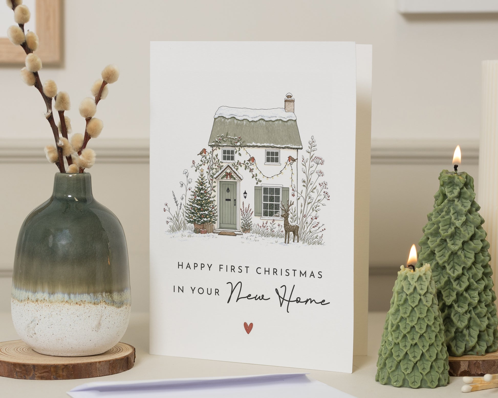 First Christmas Card, 1st Christmas Card, New Home Christmas Card, Christmas Card for Couple, New Home Card, Cute Cottage Xmas Card