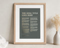 Personalised Gold Foil Song Lyrics Print, Olive Green Wall Art, First Dance Wedding Gift, Anniversary Gift for Couple