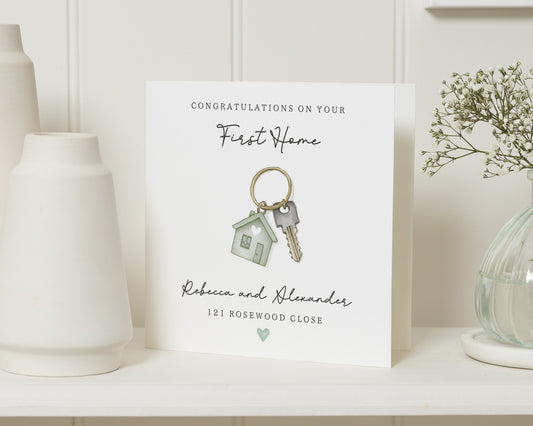 New Home Card, Personalised Congratulations Card, First Home Card, Custom Housewarming Card, Congratulations On Your New Home Card