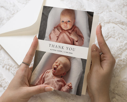 Personalised Baby Thank You Cards, Photo Baby Thank You Card, Birth Announcement Card, Minimal Thank You Cards, New Baby Thank You Cards