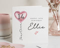 14th Birthday Card for Girl, Personalised Birthday Card for Daughter, 14th Birthday Card for Her, Custom Teen Birthday Card