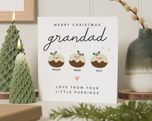 Christmas Card for Grandad, Personalised Grandad Christmas Card, Grandad Christmas Card from Grandchildren, Cute Christmas Card