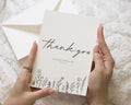 Personalised Wedding Thank You Cards, Wedding Thank You Card, Minimal Floral Thank You Cards, Folded Thank You Cards