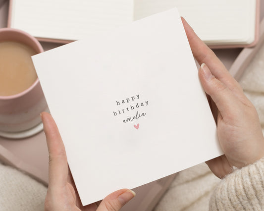 Personalised Birthday Card, Birthday Card for Her, Simple Custom Card, Name Birthday Card, Birthday Card for Friend