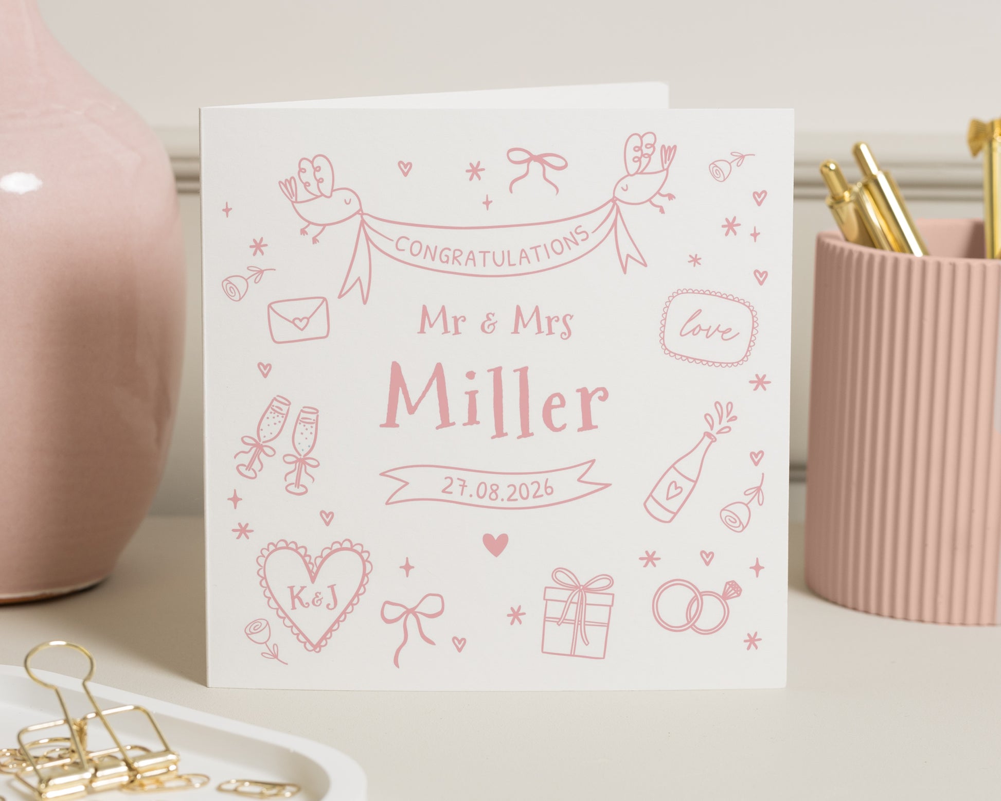 Personalised Wedding Card, Congratulations Wedding Card, Mr and Mrs Card, Wedding Day Card, Newlywed Card, Custom Wedding Card