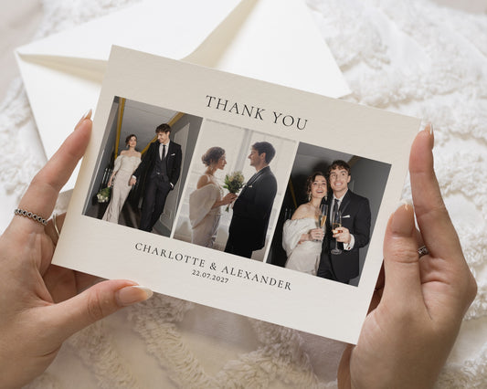 Personalised Wedding Thank You Cards, Photo Wedding Thank You Card, Minimal Thank You Cards, Wedding Thank You Postcard