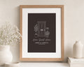 Personalised New Home Print, Home Sweet Home Wall Art, Black Address Print, House Warming Gift, First Home Gift, Portrait Wall Art